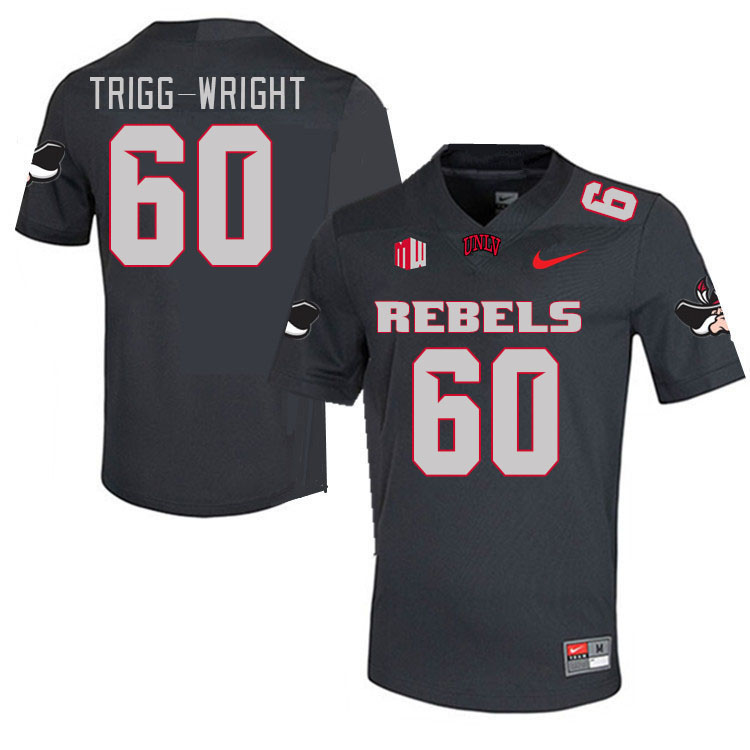 Men #60 Amani Trigg-Wright UNLV Rebels 2023 College Football Jerseys Stitched-Charcoal - Click Image to Close